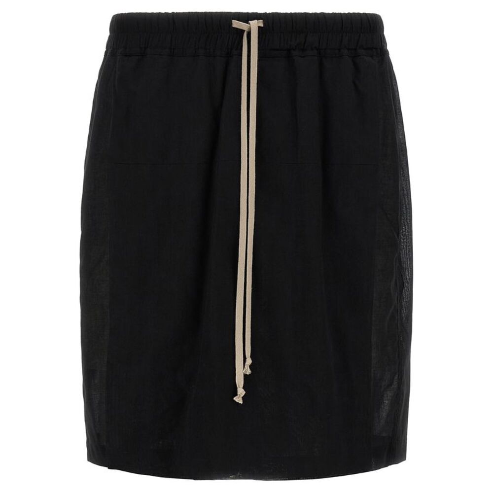 Rick Owens Black Cotton Bermuda Men's Shorts